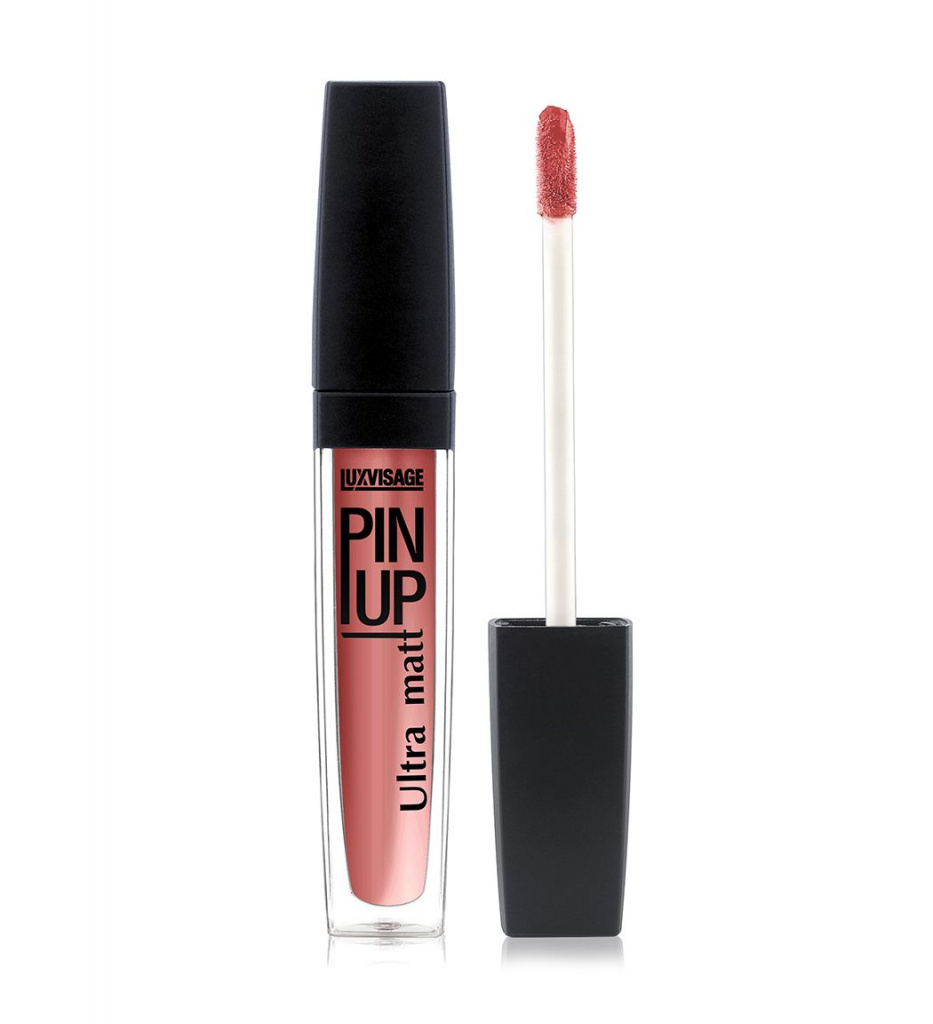 LuxVisage Блеск для губ PIN UP ULTRA MATT матовый тон 27 FLIRT PEACH купить  цена. Отзывы.